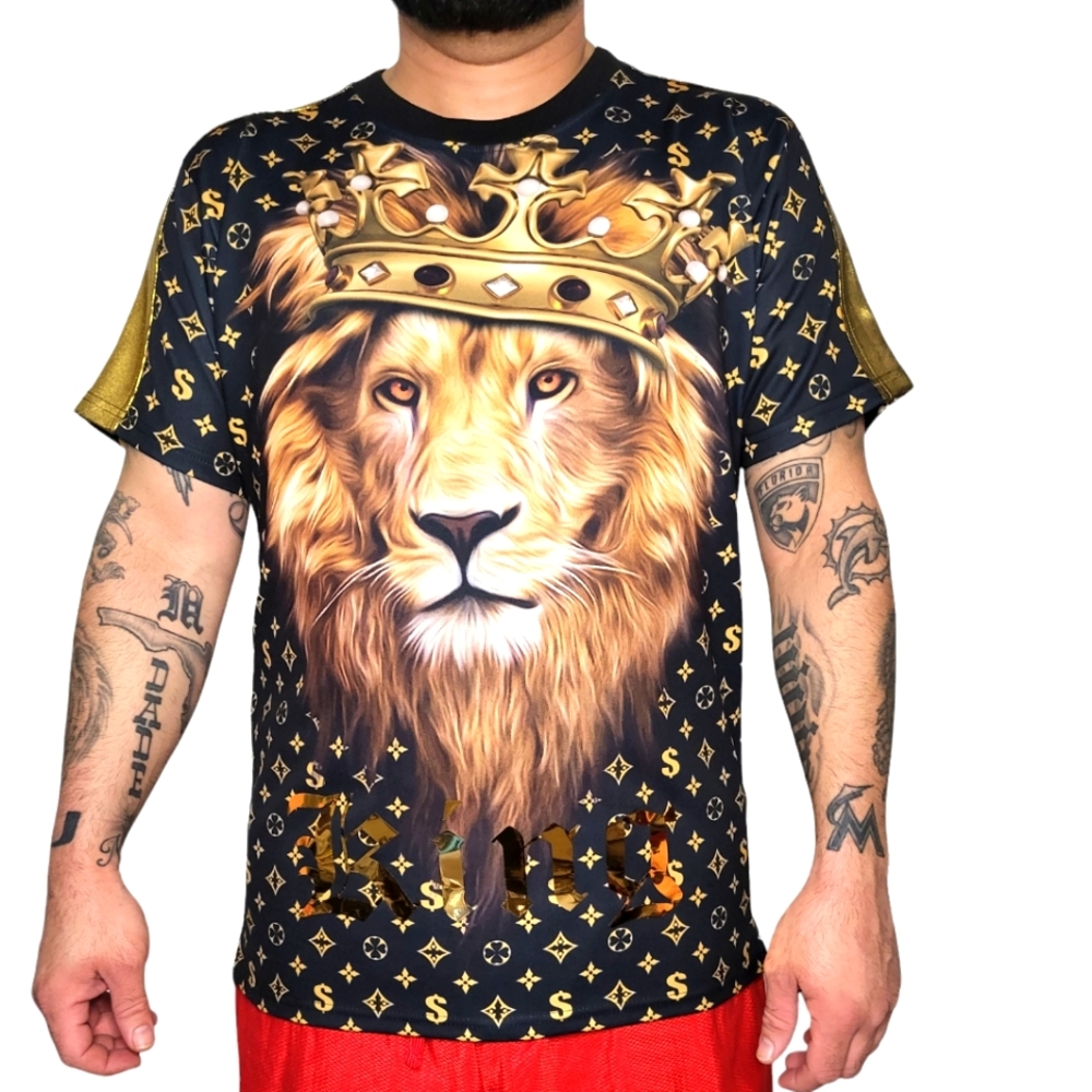 3D Crown Lion King Men's Graphic Tee
